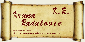 Kruna Radulović vizit kartica